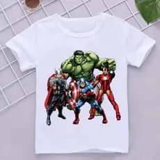 Camiseta camisa blusa Infantil 100% Algodão Super Heróis