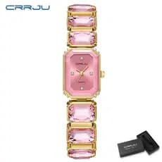 Elegante CRRJU Relógio Feminino Nova Chegada Marca Autêntica Pulseira De Aço Inoxidável Luxo Estilo Mostrador Pequeno Qu