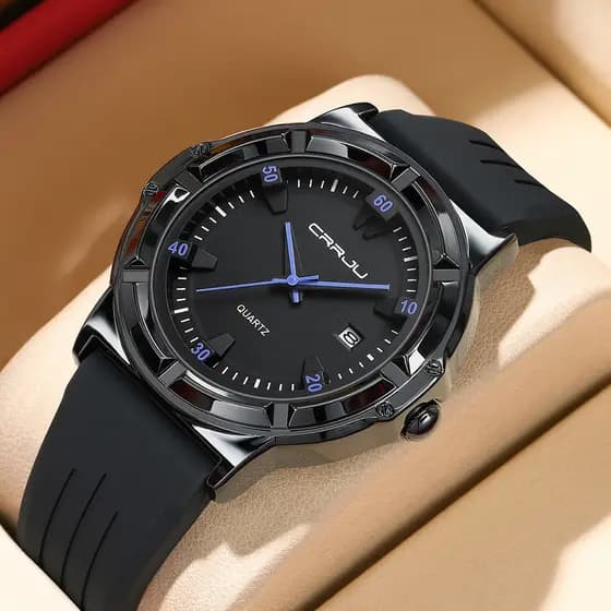 CRRJU Novo Relógio Masculino Original Pulseira De Silicone Genuíno Moda Casual Esportes Ao Ar Livre Quartzo Analógico À