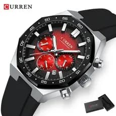 CURREN Relógio Masculino Novo Modelo Autêntico Original Design Exclusivo Cronógrafo Com Mãos Luminosas Mostrador De Data