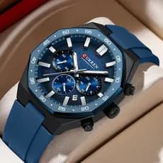Novo CURREN Relógio Masculino Moda Casual Cronógrafo Com Pulseira De Silicone Mãos Luminosas Exibição De Data Esportes A