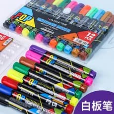 Caneta marcadora de quadro branco apagável 8 /12 Cores Pode Adicionar Tinta Escritório do Professor Ensinando Caneta marcadora de quadro branco apagável fácil