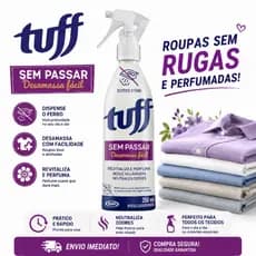 Spray Tuff Sem Passar 350ml – Roupa Lisa em Minutos, Sem Precisar de Ferro, Desamassa Fácil