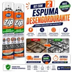 Kit 2 Desengordurante ZIP Espuma 300ml | Remove Gordura Pesada Rápido – Mais Economia