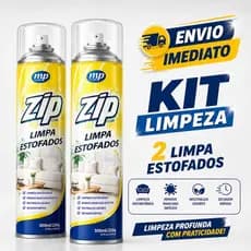 Espuma Spray Zip Clean Kit com 2 300ml Limpa a Seco Estofado, Banco de Carro Limpeza Profunda