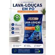 Lava Louças em Pó 1kg AlvejaPro com Percarbonato de Sódio Oxigênio Ativo para Máquina Lava-Louças