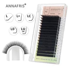 ANNAFRIS Cílios L, L + / LC / LD / LU (M) Curl Cílios Individuais Natural Silk Vison Extensão Mate Cílios Falsos Cílios Falsos Maquillage