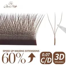 GLAMLASH Cílios W Forma Extensões Da Pestana Premade 3D Volume Fãs
