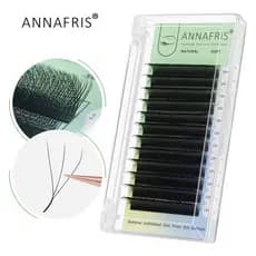 ANNAFRIS Extensões De Volume Para Fãs Em Formato De W 3D C/D Curva Natural/Flexível/Fosco/Mink