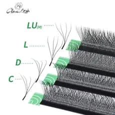 GLAMLASH 4D W Extensões De Cílios Em Forma De L/LU/M Atacado 12 Linhas Estilo Natural Soft Lash Makeup Tool