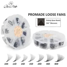 GLAMLASH Solto 14D16D20D30D40D 8-15mm Base Pontiaguda Mix Pointy Haste Média Premade Ventiladores Russos De Volume Extensões De Cílios