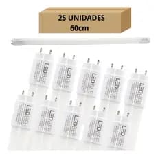 Lâmpada LED Tubular T8 G13 60cm 6500K Luz Branca Fria Econômica Bivolt Teto Comércio