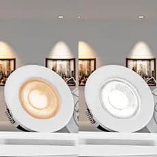 Luminária Spot 5W Embutir Redondo Plafon Bivolt Teto Gesso Direcional Branco Quente Fria