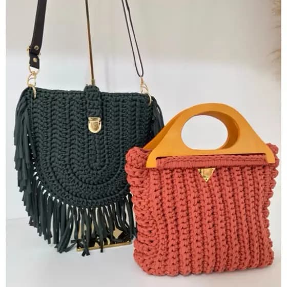Bolsa Feminina de Crochê | Bolsa de Ombro | Bolsa de Praia | Bolsa transversal | Vários Modelos