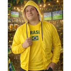 Jaqueta Corta Vento Masculina Impermeável Capuz Zíper Bolso