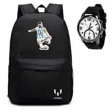 Mochila Estampada + Relogio de Ponteiro Mochila Reforçada Exclusiva Mochila Neymar Mochila CR7 Mochila Messi