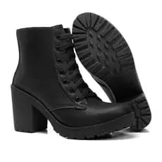 Bota Feminina Coturno Com Salto Confortável Bota Blogueira Exclusiva Inverno Macia