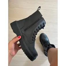 Coturno Feminino Tratorado Sola Costurada Moda Inverno Resistente Confortável