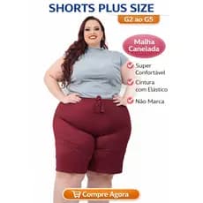 Kit 2 Bermudas Plus Size Feminina Canelada G2 ao G5 Não Marca Super Confortável Cintura Alta Oferta