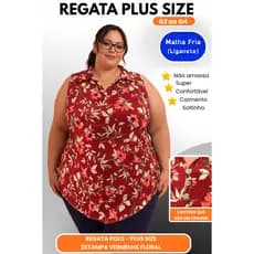 Regata Plus Size G2 ao G4 Feminina Malha Fria Conforto Máximo Não Amassa Liganete Top Fashion Moda