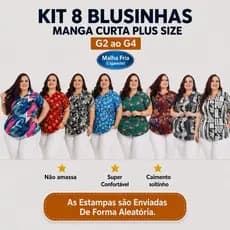 Kit 8 Camisas Polo Feminina Plus Size Barata G2 G3 G4 Tecido Frio Confortável Não Amassa Pronta Entrega Atacado