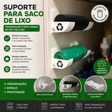 Suporte para Saco de Lixo Plástico – Organizador de Sacolas para Armário, Cozinha e Lavanderia