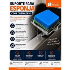Suporte para Esponja de Pia com Drenagem – Organizador para Cozinha e Banheiro – Impressão 3D