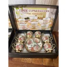 Conjunto de 6 xicaras de café com pires