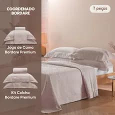 Enxoval King Cama Coordenada 6 Peças Bordare