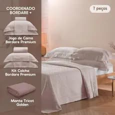 Enxoval King Cama Coordenada 7 Peças Bordare +