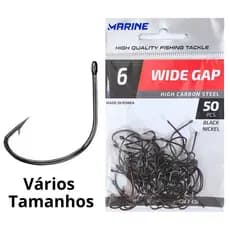 Anzol de pesca, modelo Wide Gap, marca Marine Sports, cor Blacknickel (preto)- Vários Tamanhos