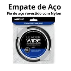 Empate/cabo de aço flexível, Marine Sports, revestido com Nylon, cor Nickel e Blacknickel, 10 metros