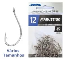 Anzol de pesca, modelo Maruseigo, marca Marine Sports, acabamento em Nickel (prata)- Vários Tamanhos