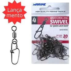 Distorcedor Girador com Snap Quick Lock, para pesca, Marine Sports, cor Blacknickel (preto)