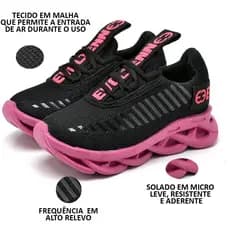 Tênis Infantil Feminino Macio Confortável Escolar Sola Trança Promoção.