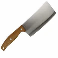 Faca De Cozinha Cutelo Lâmina Aço Inox Cabo Madeira Machadinha 6 Polegadas 28cm Utensílio de Corte