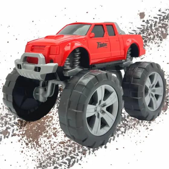 Caminhonete Pick-Up Brinquedo Trooper Carrinho Roda Grande Usual Brinquedos Vermelho