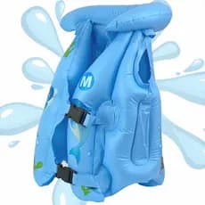 Bóia Infantil De Plástico Inflável Colete Flutuante Salva Vidas Verão Piscina Azul