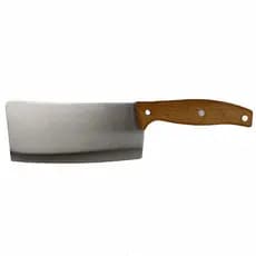 Cutelo Faca de Cozinha Machadinha Facão 28cm 6 Polegadas Lâmina Inox Cabo Madeira Utensilio Cozinha