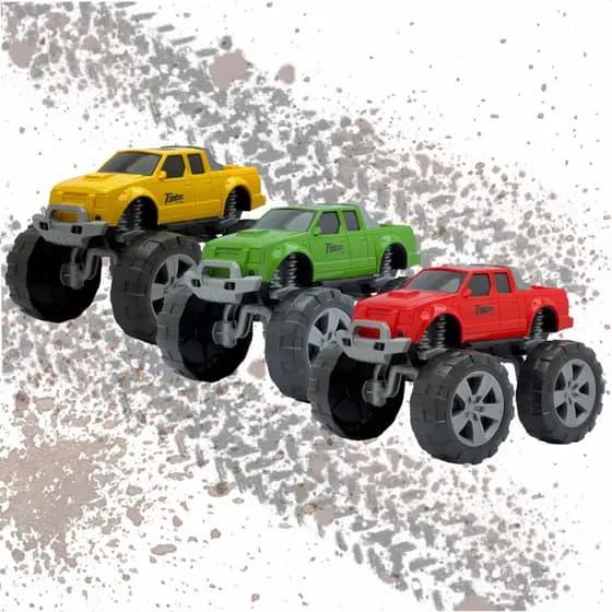 Caminhonete Trooper Carrinho Picape Aventura Monster Truck Brinquedo Infantil Com Rodas Gigantes