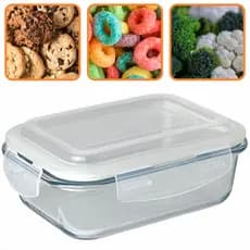 Pote De Vidro Hermético Resistente Para Marmitas 640ml Tampa Com Trava Alta Vedação