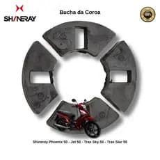 Kit Bucha Coroa Shineray XY 50 Jet 50 Phoenix Gold Sky 50 Zig 50 Jhonny Hype 50 Borracha 4 Peças