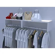 Kit 2 Un. Prateleira Cabideiro Araras De Roupas Nicho Parede