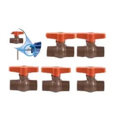 Registro De Esfera Rosca Externa, 1/2" e 3/4" Marrom