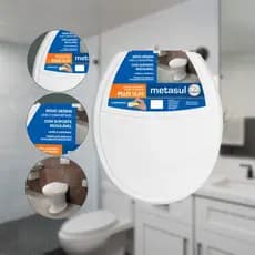 Assento Vaso Sanitário Plus Slim Almofadado Branco - Metasul