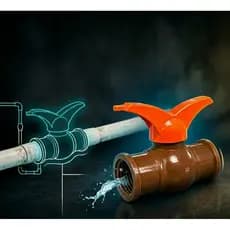 Registro de Esfera Rosca Interna, 1/2", 3/4" e 1", Marrom, Instalações Hidráulicas De Água Fria