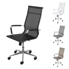 Cadeira de Escritório Giratória Presidente Boxbit Eames Office Tela Base Cromada