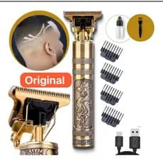 Máquina De Barbear E Cortar Cabelo Profissional Sem Fio Premium Cor Dourado itan-300