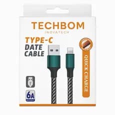 Kit 10 Cabos Turbo 6A USB Reforçado Rápido V8 Tipo-C iPhone Android Carregamento e Dados