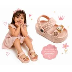 Sandalia babuche para menina leve e confortavel